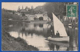 Delcampe - CHATEAULIN 1908 VUE Rivière 2 Hommes En Bateau ( TTB ETAT ) Yti 1357 - Châteaulin