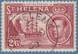 Delcampe - SAINT HELENA  1938-1944 GEORGE VI  DEFINITIVE  2s.6d. MAROON  VERY FINE USED  S.G. 138 - St. Helena