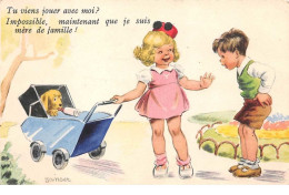 Delcampe - Illustrateur - N°61973 - Janser - Tu Viens Jouer Avec Moi ? Impossible Maintenant Que Je Suis Mère De Famille - Janser