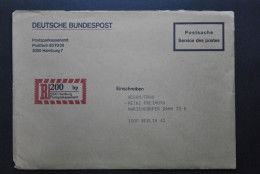 Delcampe - GERMANY REGISTERED POSTSACHE ENVELOPE HAMBURG TO BERLIN - Other & Unclassified