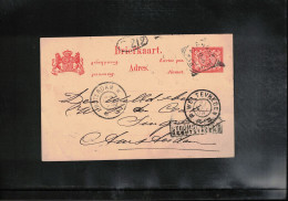 Delcampe - Netherlands Indies 1906 Interesting Postcard To Amsterdam With Interesting Postmarks - Nederlands-Indië