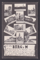 Delcampe - Vinatge Postcard GERMANY Burg Bei Magdeburg Multiview - Burg