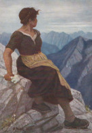 Delcampe - Österreich Imst Tirol Frau Tracht Alpenpanorama Edelweiß Unposted #SSAV887 - Imst