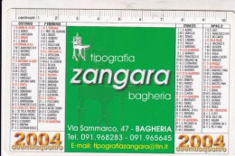 Delcampe - Calendarietto - Tipografia - Zangara - Bagheria - Anno 2004 - Petit Format : 2001-...