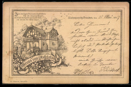 Delcampe - Lithographie Dresden-Niederpoyritz, Berggasthaus Staffelstein In Der Aussenansicht - Dresden