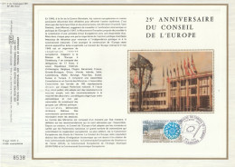 Delcampe - DOCUMENT C E F   N°89 / SOIE   25° ANN. DU CONSEIL DE L' EUROPE       1974 - Documents De La Poste