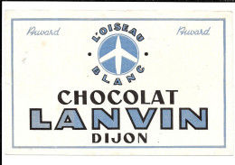 Delcampe - GF566 - BUVARD CHOCOLAT LANVIN - L'OISEAU BLANC - Cacao