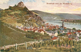 Delcampe - Braubach Rhein Teilansicht Mit Marksburg - Braubach