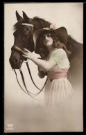 Delcampe - Foto-AK EAS Nr. 05435/3: Junge Frau Mit Ihrem Pferd - Fotografie
