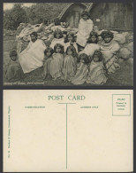 Delcampe - India Old Postcard Group Of Todas Toda Hut Ootacamund, Native House And Children - Indien