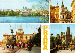 Delcampe - Praha - Prague - National Museum With Statue Of Prince Wenceslas - Multiview - Czech Republic - Czechoslovakia - Unused - Tschechische Republik