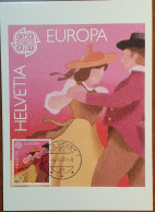 Delcampe - SWITZERLAND EUROPE (C.E.P.T) 1981 Folk Dance Maximum Postal - 4-5-1981 With Stamp Mi: CH 1197 - Maximumkarten (MC)