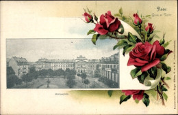 Delcampe - CPA Teplice Teplitz Schönau Region Aussig, Schlossplatz, Verein Els. Lothr. Rosenfreunde, Zabern - Tschechische Republik