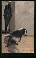 Delcampe - Künstler-AK Max Kuglmayr: Jetzt Ist`s Ja Doch Gleich! Hund Nässt In Die Wohnung - Sonstige & Ohne Zuordnung