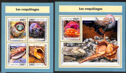 Delcampe - Djibouti 2017 Shells 2 S/s, Mint NH, Nature - Shells & Crustaceans - Meereswelt