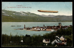 Delcampe - AK Lindau, Zeppelinsche Luftschiff Mit Leuchtturm Und Kirche - Zeppeline