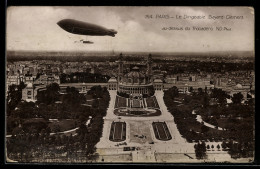 Delcampe - AK Paris, Le Dirigeable Bayard-Clément Au-dessus Du Trocadero - Zeppeline