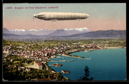 Delcampe - AK Bregenz, Graf Zeppelin`s Luftschiff über Der Stadt - Zeppeline