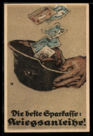 Delcampe - AK Kriegsanleihe, Spenden Werden In Einem Stahlhelm Gesammelt - Weltkrieg 1914-18