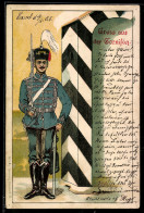 Delcampe - Lithographie Wachsoldat In Uniform Neben Dem Wachhaus - Weltkrieg 1914-18