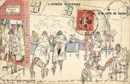 Delcampe - CPA Militaria A La Salle De Bains - Humor