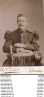 Delcampe - 3V86Va  CDV Soldat Du 124eme Régiment Uniforme épée épaulettes Ph. H. Collet à Laval - Fotografie