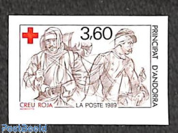 Delcampe - Andorra, French Post 1989 Red Cross 1v, Imperforated, Mint NH, Health - Red Cross - Neufs