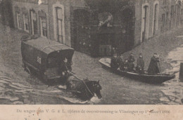 Delcampe - Nederland Vlissingen Overstroming Met Paard En Wagen Mensen 1906 #SAS446 - Vlissingen