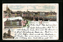 Delcampe - Lithographie Basel, Marktplatz, St. Johann-Thor - Basel