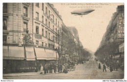 Delcampe - AXBP13-1006-75019 - PARIS - Le Dirigeable Republique Evoluant Au-dessus De La Rue Secretan - Paris (19)