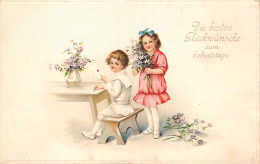 Delcampe - BG20577 Girl With Flower And Letter Geburtstag Birthday   Germany - Sonstige & Ohne Zuordnung