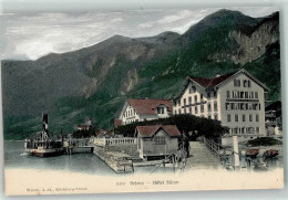 Delcampe - 3855 Brienz BE 1906 - Hotel Bären Ruderboot Schiff Kirche Steg Mann - 13938141 - Brienz