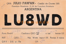 Delcampe - ARGENTINA POSTCARD RADIO QSL GOBERNACION MILITAR DE COMODORO RIVADAVIA CHUBUT 1953 - Radio