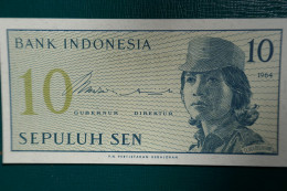 Delcampe - BANKNOTE INDONESIA - NOT CIRCULATED - 10 SEPULUH SEN  - 1964 - Autres - Asie