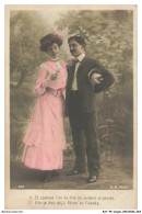 Delcampe - BATP8-0662-COUPLE - ET COMME L'ON VA VITE EN SUIVANT SA PENSEE - ELLE SE VOIT DEJA FETEE ET FIANCEE - Paare