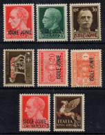 Delcampe - B301 Greece Ionian Islands 1941 Italian Occupation, Ovpt ISOLE JONIE (Yvert 1-3-4-5-10-12 Plus 2 Revenue Stamps)  MNH - Iles Ioniques