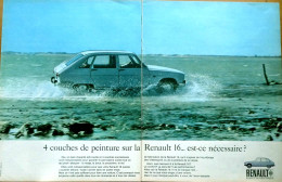 Delcampe - Publicité Papier VOITURE RENAULT 16  Année 1967 PMCM 967 - 2 Pages - Werbung