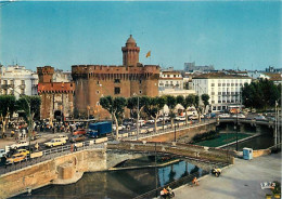 Delcampe - Carte Postale - 66 - Perpignan - Le Castillet Et Les Quais De La Basse - Automobiles - Camions - CPM - Voir Scans Recto- - Perpignan