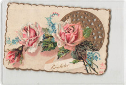 Delcampe - MIKIMP7-015 CHROMOS CHOCOLAT LOUIT BORDEAUX + FLEURS DECOUPIS - Louit