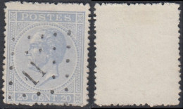 Delcampe - Belgique 1867 - Timbre Oblitéré. Cob Nr.: 18 A.TRÈS BELLE Obltération : "LP11""ANTOING".......... (EB) AR-13904 - 1865-1866 Linksprofil