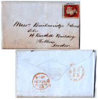 Delcampe - 1d QV 1854 Wells-Somerset 864 Numeral To London.  Discoloration. - Lettres & Documents