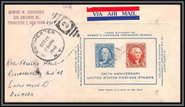 Delcampe - 11537 Bloc 947 Stamp Exhibition New York Rochester 1948 Openhagen Denmark Lettre Cover Usa états Unis - Covers & Documents