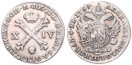 Delcampe - Austrian Netherlands, Joseph II, 14 Liards Silver 1789(b), Burgundian Cross Divides Value / Crowned Imperial Double Eagl - 1714-1794 Österreichische Niederlande