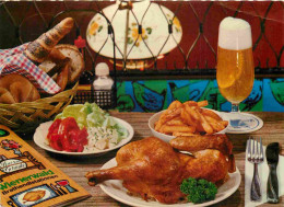 Delcampe - Carte Postale - Recettes De Cuisine - Poulet Roti - Frites - Bière - Gastronomie - Carte Dentelée - CPSM Grand Format - - Küchenrezepte