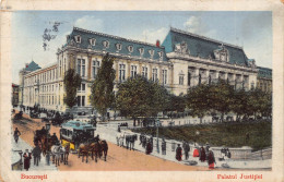 Delcampe - Romania Bucharest Bucuresti Palatul Justitiei Justice Palace Horse Tram Postcard - Rumänien