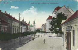 Delcampe - ROMANIA ARAD - DEAK FER STREET WITH THE ROMANIAN GIRL'S SCHOOL, PEOPLE, BUILDINGS, ARCHITECTURE - Rumänien