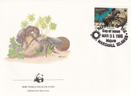 Delcampe - SA14 Marshall Islands 1986 World Wildlife Fund - Crab FDC - Sonstige & Ohne Zuordnung