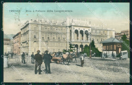 Delcampe - Trieste Città Riva Palazzo Della Luogotenenza Cartolina RT4697 - Trieste (Triest)