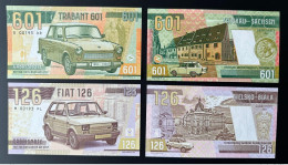 Delcampe - 2023 Matej Gabris Trabant 601 Fiat 126 Car Auto Voiture Zwickau Sachsen Bielsko Biala UNC SPECIMEN ESSAY Tirage Limité - Specimen