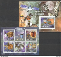 Delcampe - Bc743 2010 Guinea-Bissau Space Exploration Planets 1Kb+1Bl Mnh - Autres & Non Classés